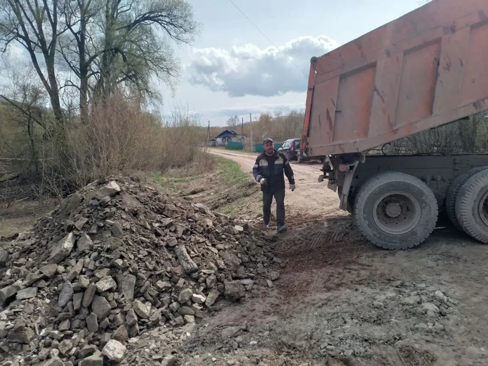 Ремонт моста в деревне Алексеевка