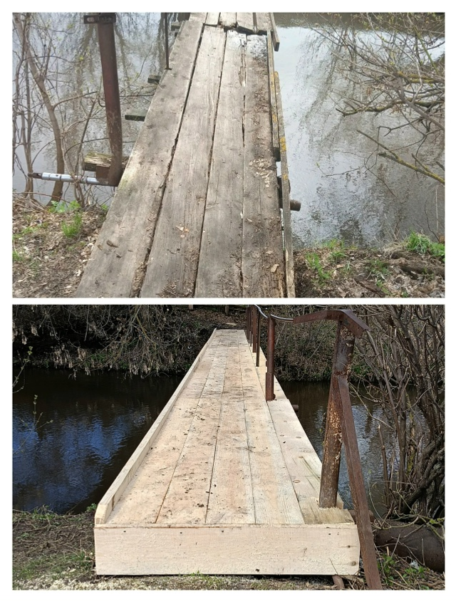 Жители с. Елбулактамак отремонтировали пешеходный мост